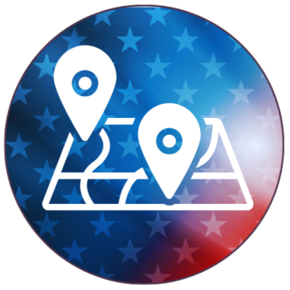 A button with a map that will take users to the mapping system to check their address for their City Council District.