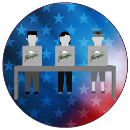 A button with people voting that will take users to past election results.